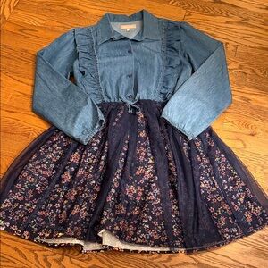 BCBG Denim and Floral Dress X-Large girls